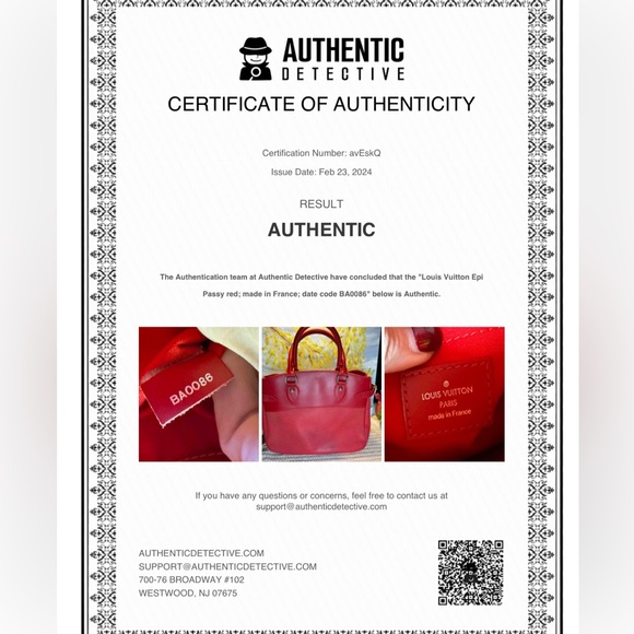 Louis Vuitton Epi Passy PM Red with COA - Picture 15 of 15